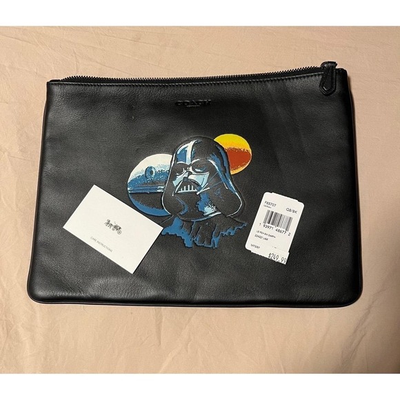 Coach Other - Star Wars x Coach Darth Vader Large Pouch Black Leather Clutch F85707 NWT gift